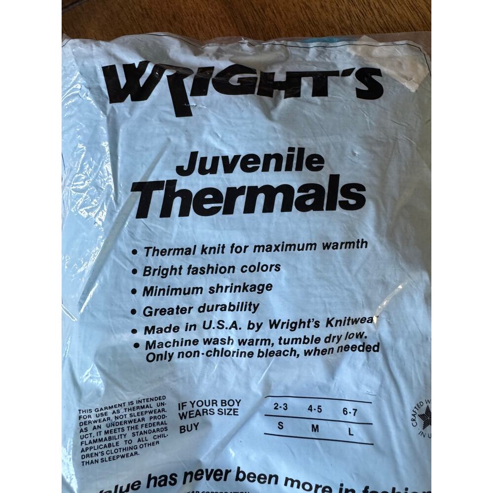 Vintage Wright’s Juvenile Thermal Waffle Knit Long Sleeve Shirt NIP Boy M - Picture 7 of 7